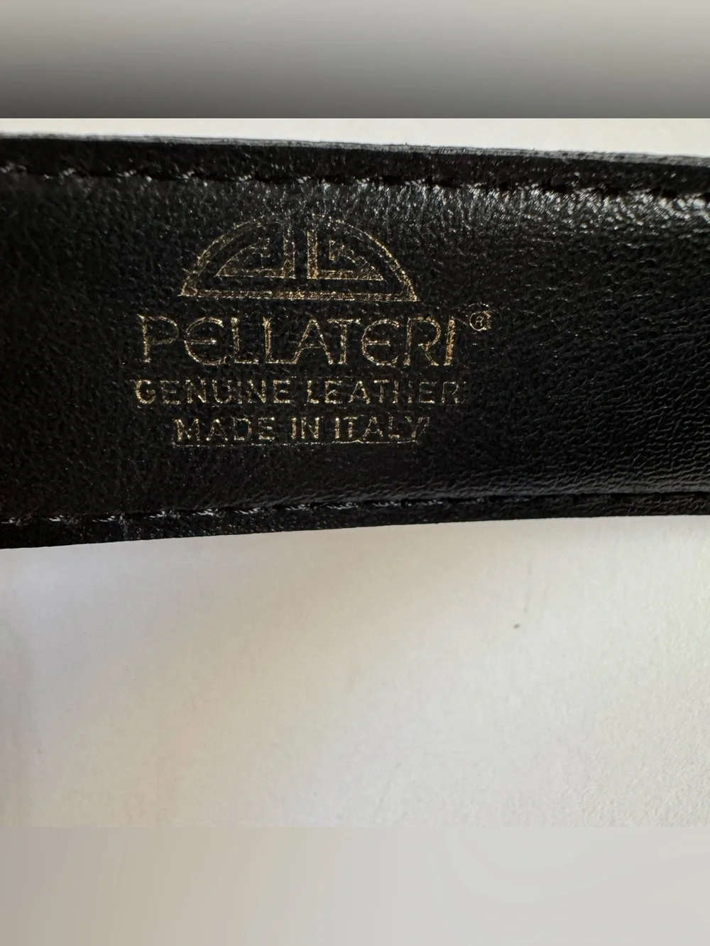Vtg Pellateri Black Croc Embossed Leather Belt Women's M Made in Italy Classic